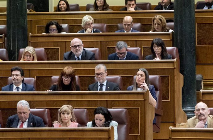 Archivo - Los diputados de Junts durante una sesión plenaria, en el Congreso de los Diputados, a 30 de enero de 2024, en Madrid (España). 
