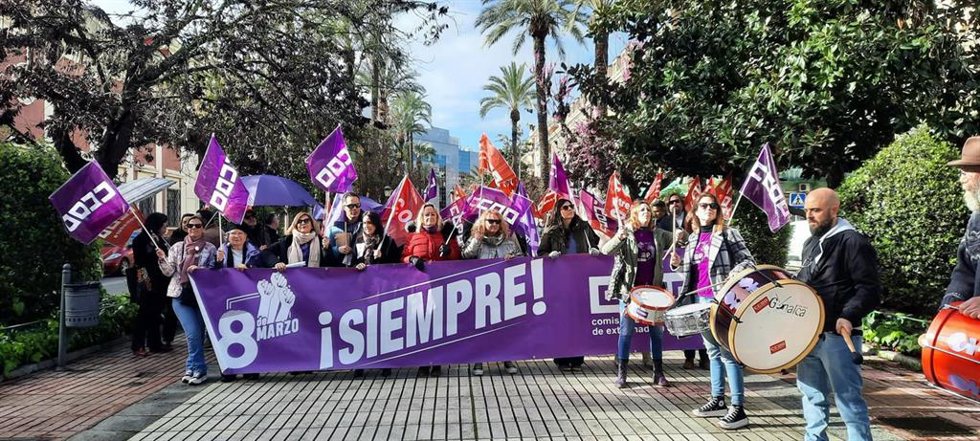 CCOO se concentra por el 8M en Badajoz