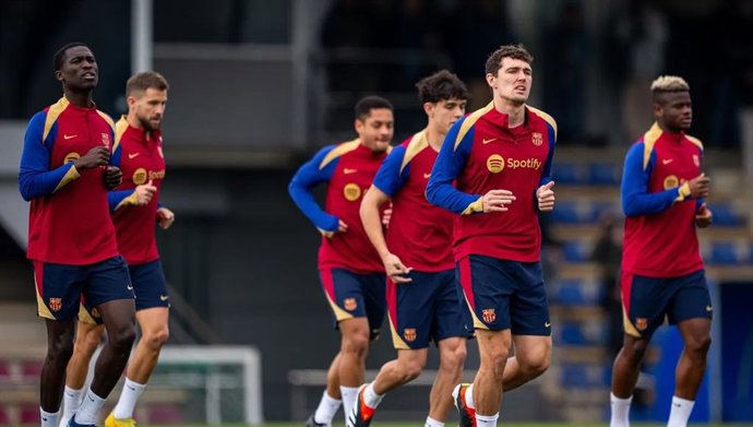 Entrenamiento del FC Barcelona antes de recibir al RCD Mallorca en la jornada 28 de LaLiga EA Sports