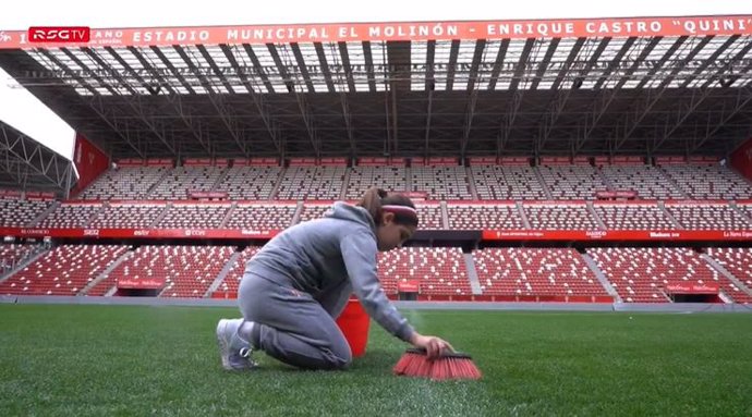 Captura del vídeo difundido por el Sporting con motivo del Día Internacional de las Mujeres