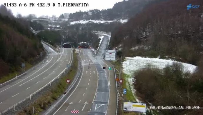 A-6 a la altura de Pedrafita do Cebreiro (Lugo).