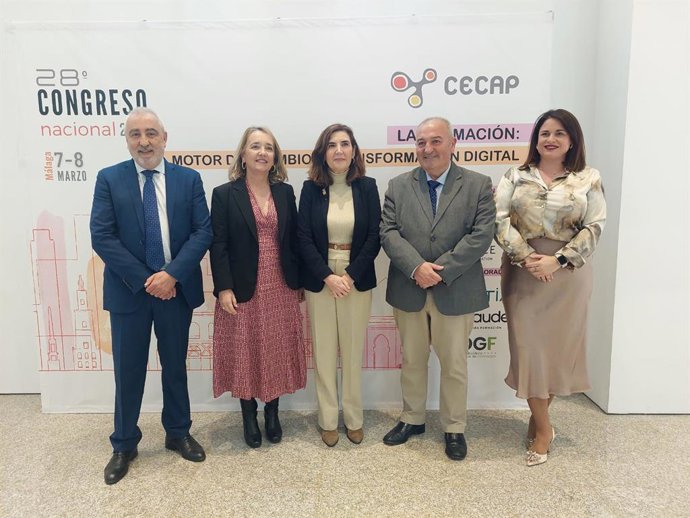 La XXVIII edición del Congreso Nacional de la Confederación Española de Empresas de Formación (Cecap) en el auditorio de la Colección Museo Ruso de Málaga.