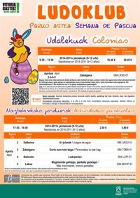 Los centros cívicos de Vitoria ofrecen 433 plazas en 23 actividades infantiles y familiares para la Semana de Pascua