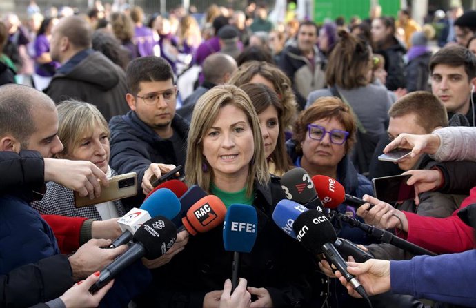 La diputada de ERC, Raquel Sans, en la manifestación