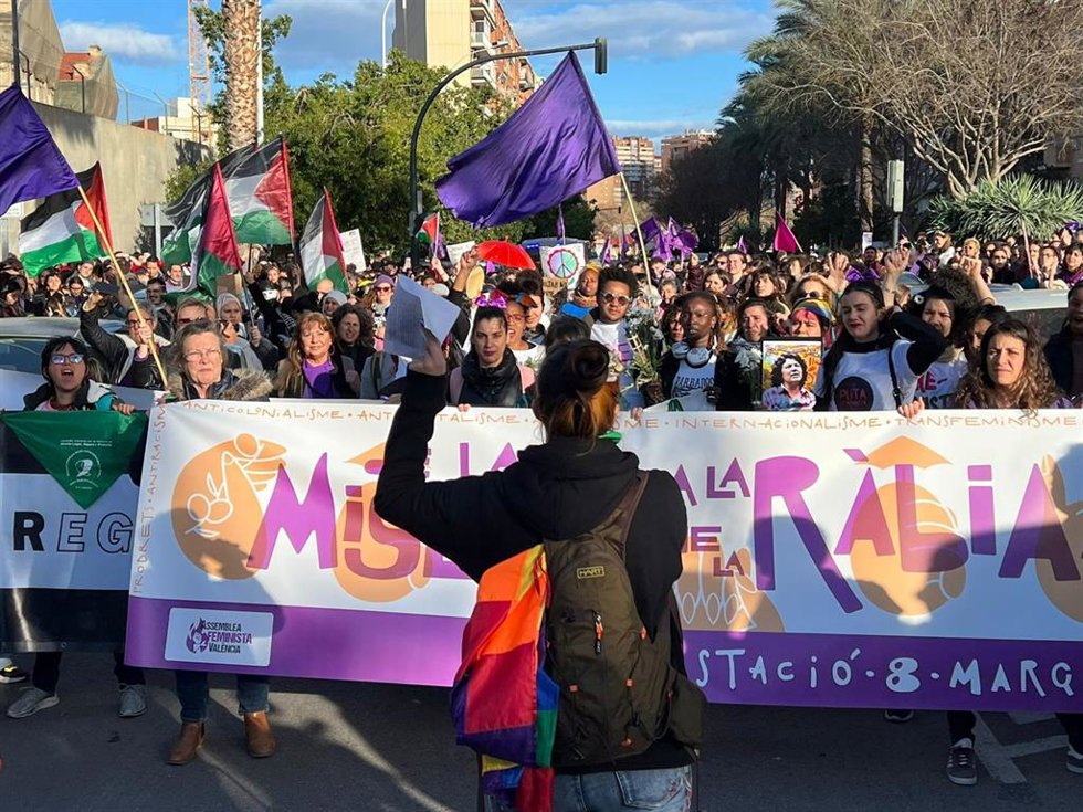 Manifestación del 8M convocada po Assemblea Feminista de Valncia