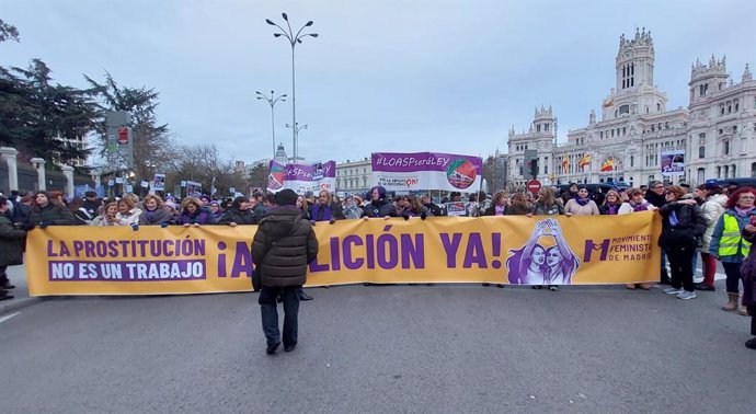 Manifestación del movimiento Feminista de Madrid por el 8 de marzo, Día Internacional de la Mujer, en Madrid