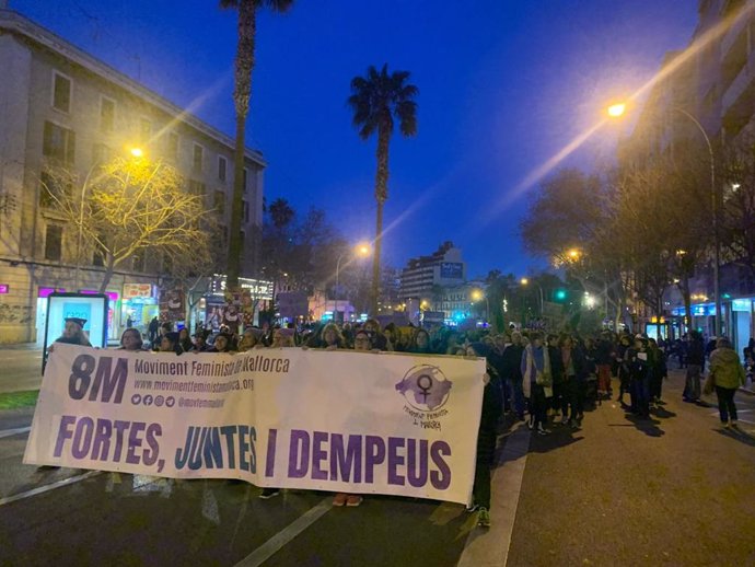 Manifestación 8M del Moviment Feminista de Mallorca en Palma