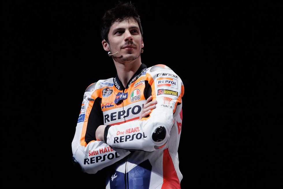 Joan Mir during the presentation of Repsol Honda Team for MotoGP 2024 at Warner Music on February 13, 2024 in Madrid, Spain.