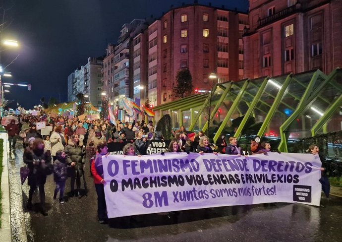 Imagen de la manifestación del 8M en Vigo.