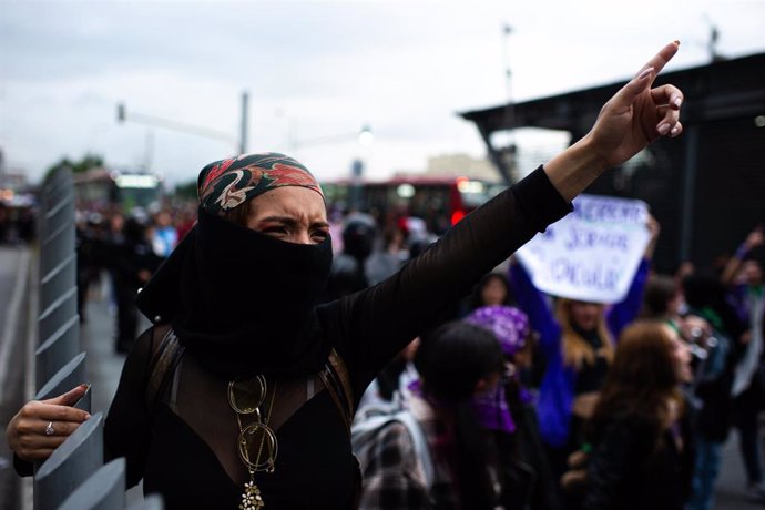 Archivo - Manifestación por el 8M en Bogotá, Colombia