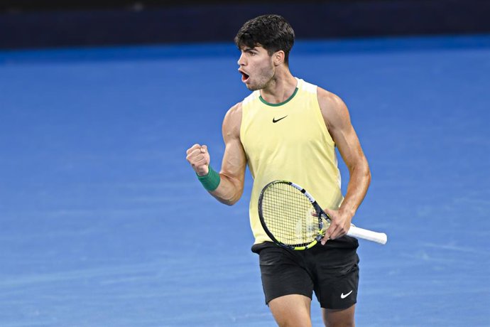 Archivo - Carlos Alcaraz Garfia of Spain during the Australian Open 2024, Grand Slam tennis tournament on January 22, 2024 at Melbourne Park in Melbourne, Australia - Photo Victor Joly / DPPI