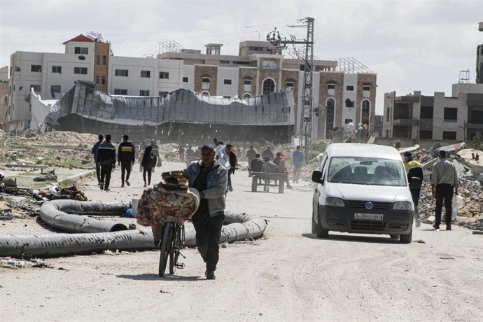 Imagen de archivo de desplazados en Jan Yunis (Gaza)