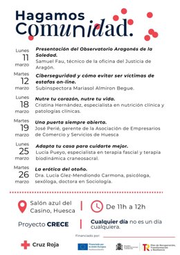 Cartel de las conferencias en Huesca.