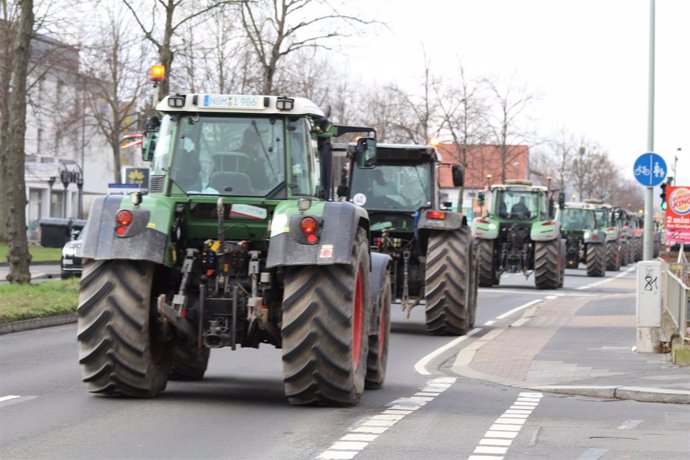 Archivo - Protesta de agricultores alemanes