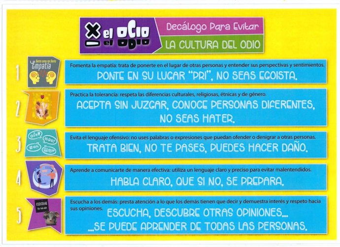 Logroño pone en marcha la campaña Por el ocio sin el odio para promover la tolerancia y el respeto en los centros jóvenes e institutos
