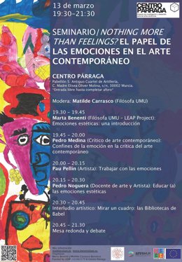 Imagen del cartel del seminario público ‘Nothing more than feelings? El papel de las emociones en el arte contemporáneo’.