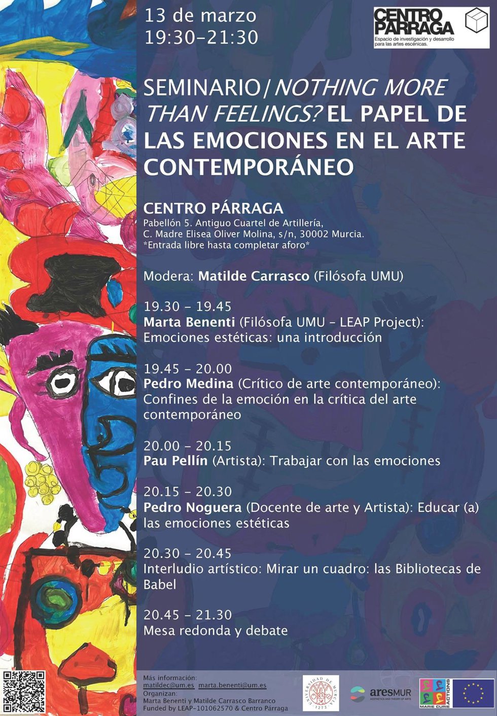 Imagen del cartel del seminario público Nothing more than feelings? El papel de las emociones en el arte contemporáneo.