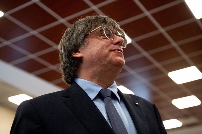 El presidente del Consell de la República, Carles Puigdemont, durante la constitución de la Asamblea Territorial del Consell de la República, a 2 de marzo de 2024