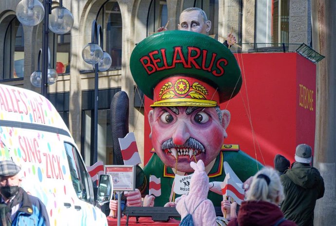Archivo - Manifestación en Colonia, Alemania, contra el presidente bielorruso, Alexander Lukashenko.
