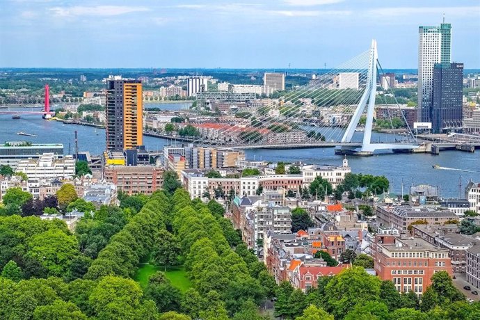 Vista panorámica de la ciudad de Róterdam.