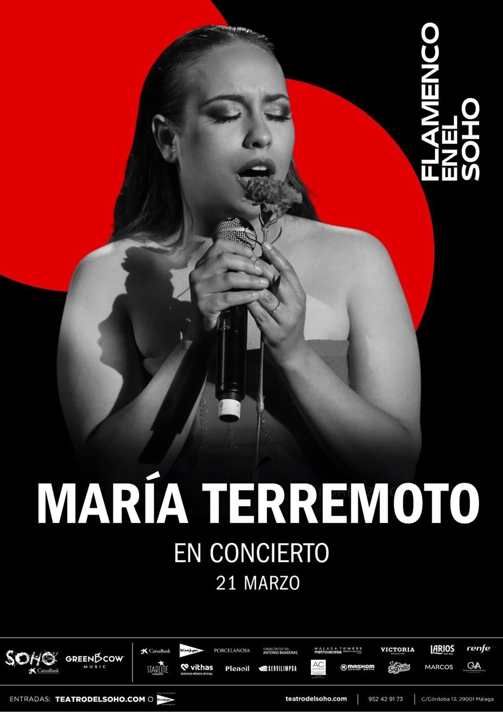 Cartel de María Terremoto en el Teatro del Soho