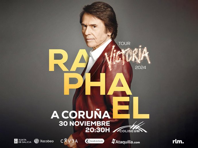 Cartel de la actuación de Raphael en A Coruña.