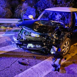 Estado en el que quedó uno de los vehículos implicados en el siniestro.