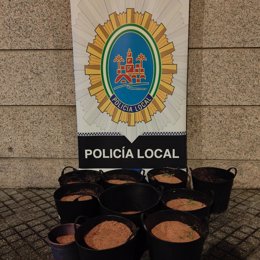 Los 510 kilos de polvo de cobre intervenidos por la Policía Local tras el robo en el Parque Joyero de Córdoba.