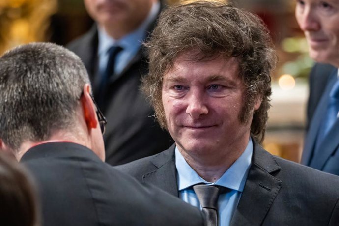 February 11, 2024, Vatican, Vatican: Argentina's President Javier Milei leaves the St. Peter's Basilica at the end of the Holy Mass and at the canonization of Blessed Maria Antonia of Saint Joseph de Paz y Figueroa.