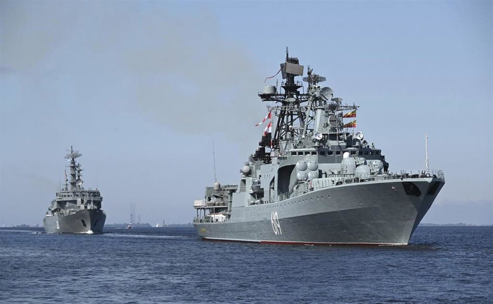 Archivo - El destructor 'Severomorsk' de la Armada de Rusia en el golfo de Finlandia (archivo)