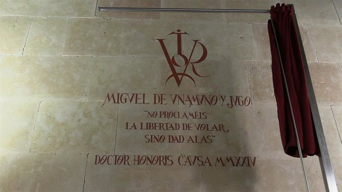 Vítor de Miguel de Unamuno en el Edificio Histórico de la USAL