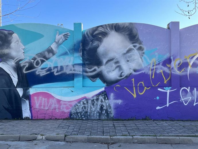 Imagen del mural vandalizado en Valverde del Camino (Huelva).