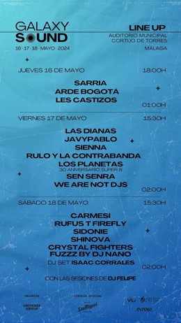 Cartel del Galaxy Sound Málaga.