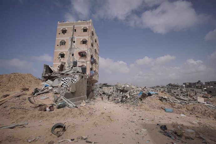 Una casa destruida por un bombardeo israelí en Jan Yunis, en la Franja de Gaza
