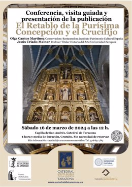 Un libro coeditado por la DPZ analiza el retablo de la Concepción y del crucifijo de la catedral de Tarazona