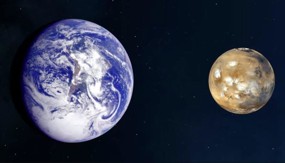 La distancia de la Tierra a Marte varía entre 55 y 400 millones de kilómetros, pero eso no impide que influya en nuestros océanos.