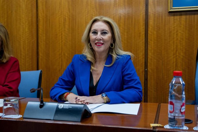 Archivo - La consejera de Economía, Hacienda y  Fondos Europeos, Carolina España, en una imagen de archivo durante una comisión parlamentaria.