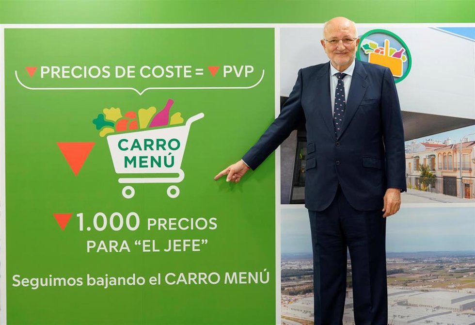 El presidente de Mercadona, Juan Roig, en la presentación de los resultados