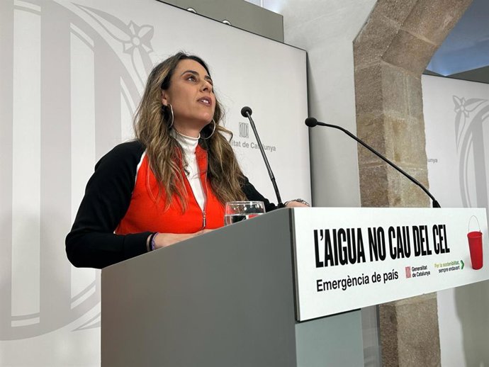 La portavoz del Govern, Patrícia Plaja, en una rueda de prensa en el Palau de la Generalitat
