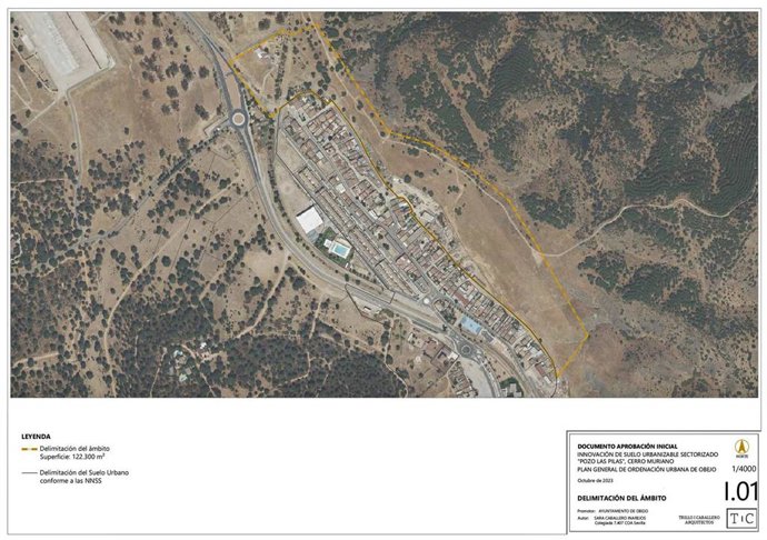 Plano de la innovación de suelo urbanizable sectorizado Pozo las Pilas en Cerro Muriano.