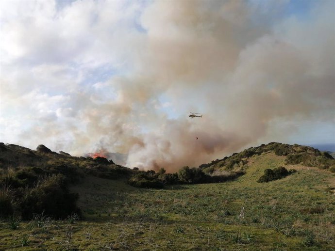 Incendio forestal en Son Serra, Menorca