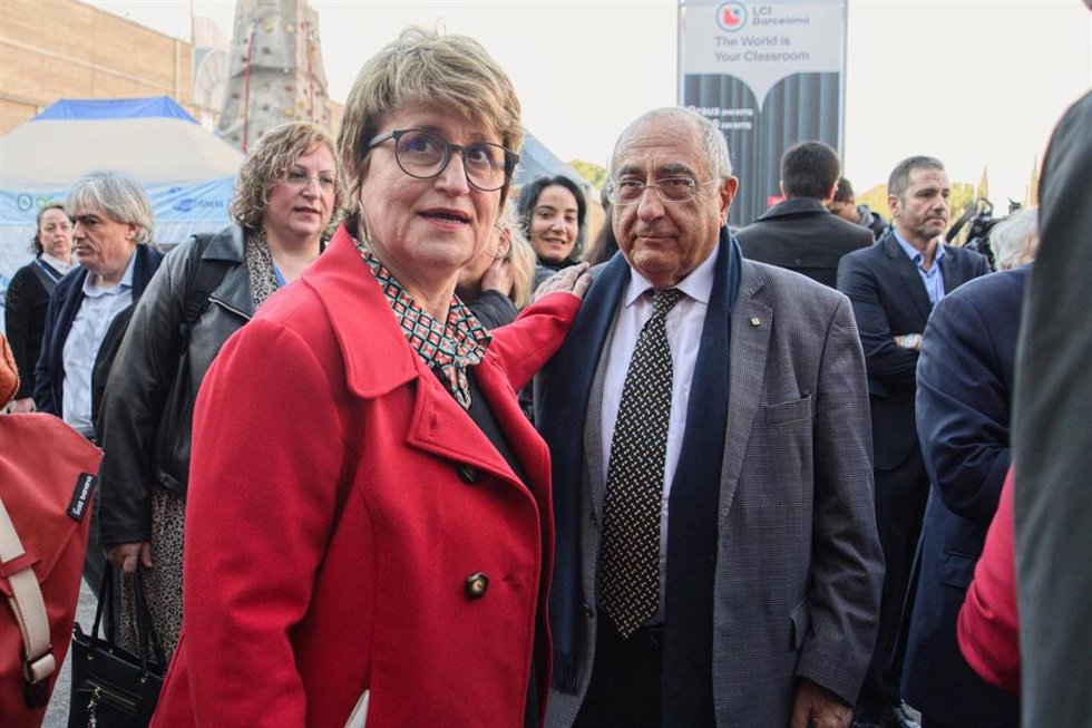 Los consellers Anna Simó y Joaquim Nadal este miércoles en la inauguración del Saló de l'Ensenyament 2024