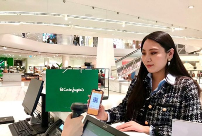 Pagos de turistas asiáticos de Alipay+ en El Corte Inglés