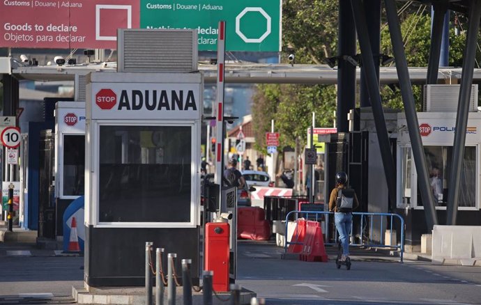 Archivo - Detalle de la Aduana, a 8 de mayo de 2023, en Gibraltar.