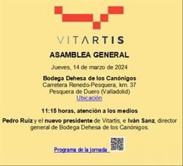 Convocatoria de la Asamblea General de Vitartis en Valladolid