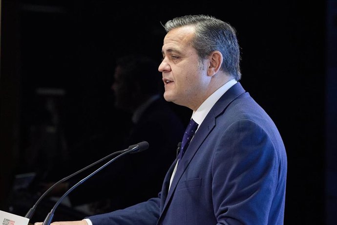 Archivo - El consejero de Vivienda, Transportes e Infraestructuras de la Comunidad de Madrid, Jorge Rodrigo Domínguez, interviene durante un desayuno Madrid de Europa Press, a 30 de enero de 2024, en Madrid (España).