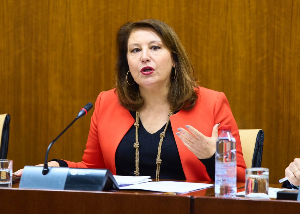 La consejera de Agricultura, Pesca, Agua y Desarrollo Rural, Carmen Crespo, en comisión parlamentaria