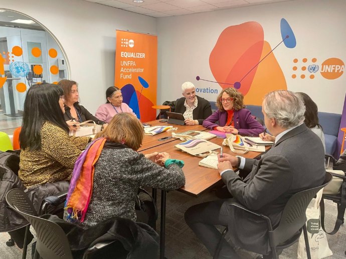 La consellera de Igualdad y Feminismos, Tània Verge, en uno de los actos de la CSW68 de las Naciones Unidas