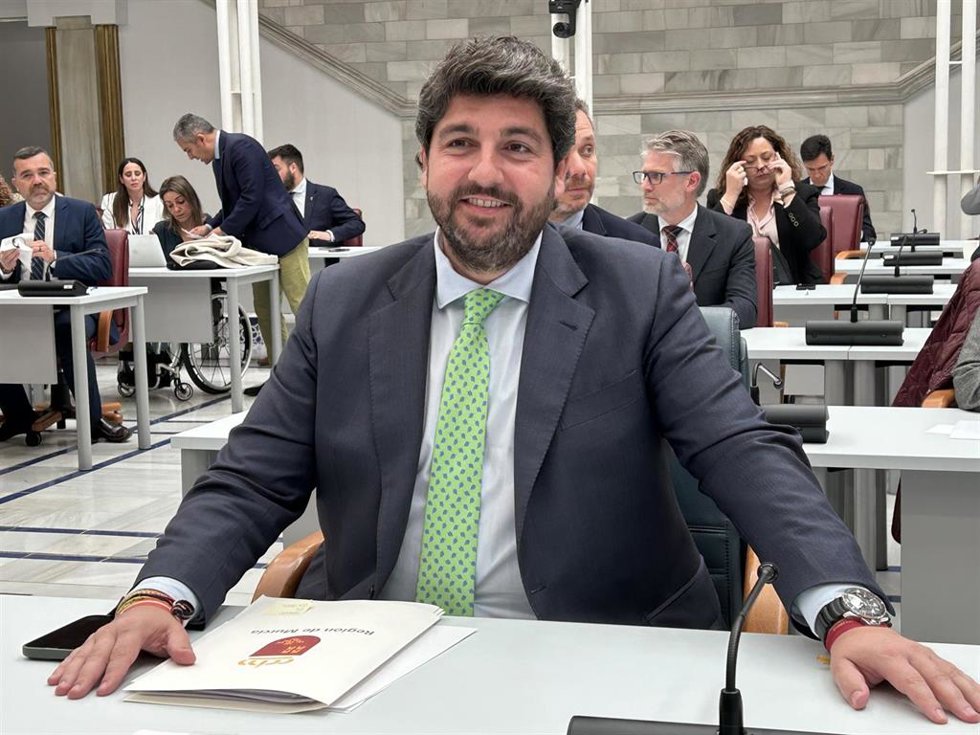 El presidente de la Comunidad, Fernando López Miras, en la Asamblea Regional