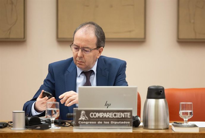 El presidente del CTBG, José Luis Rodríguez Álvarez, durante la Comisión de Hacienda y Función Pública.